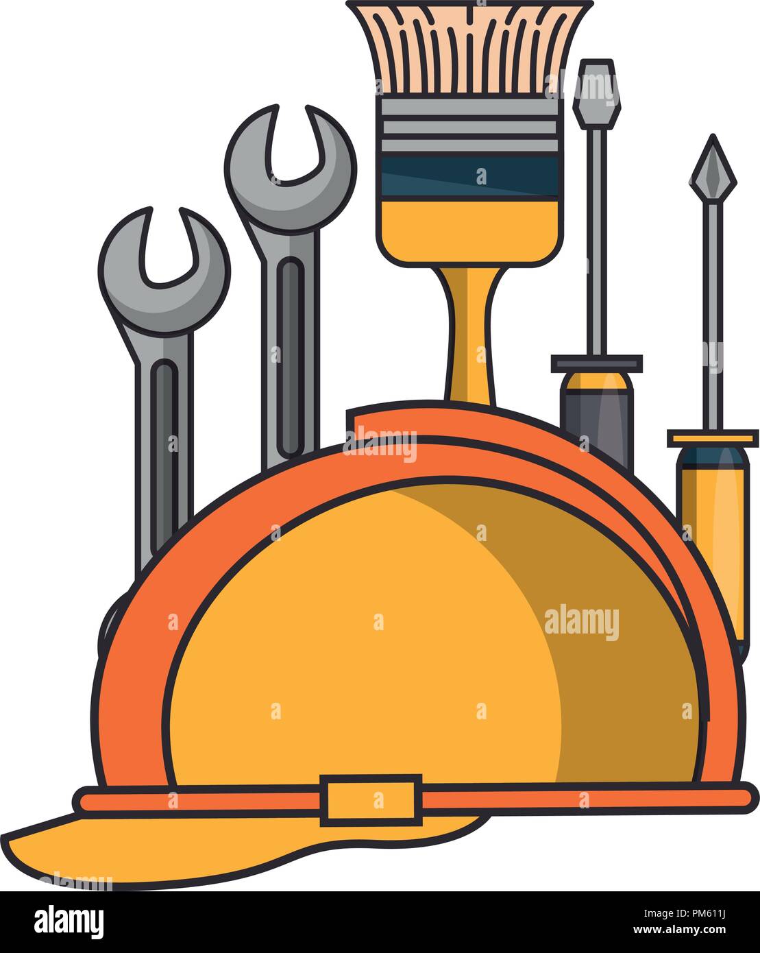 Construction helmet with tools Stock Vector Image & Art - Alamy