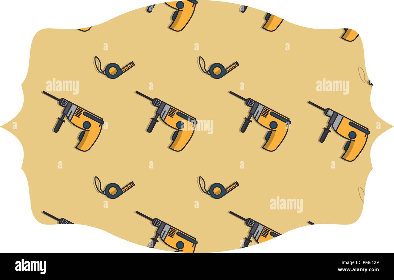 Drill and measure tape label frame Stock Vector Image & Art Alamy