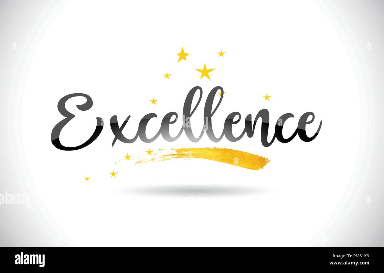 excellence-word-text-with-golden-stars-trail-and-handwritten-curved