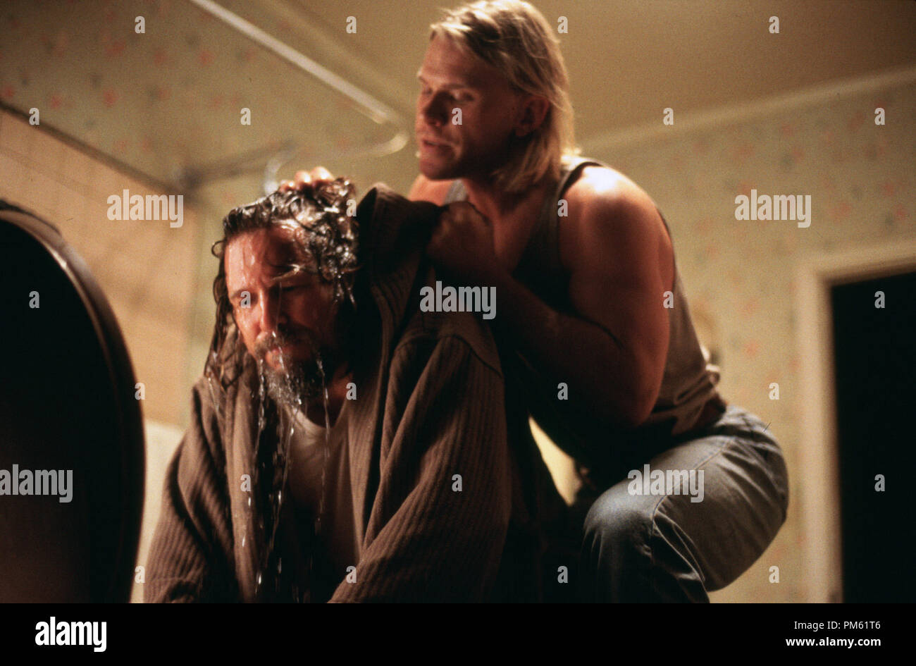 Film Still from 'The Big Lebowski' Jeff Bridges, Mark Pellegrino Stock Photo