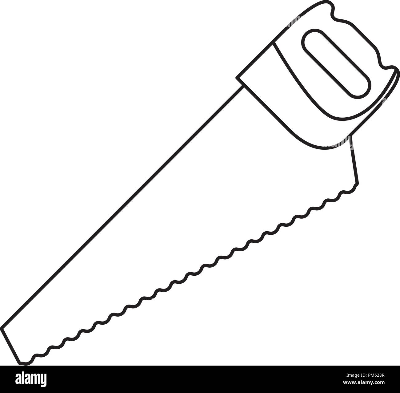 Saw construction tool in black and white Stock Vector Image & Art - Alamy