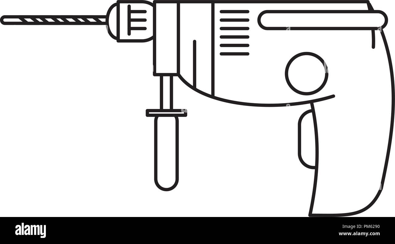 Drill construction tool in black and white Stock Vector Image & Art Alamy