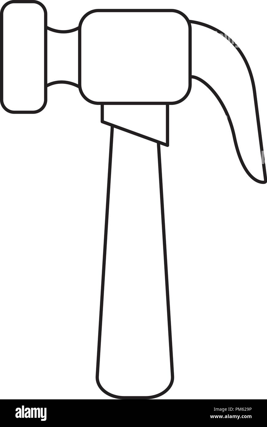 Hammer construction tool in black and white Stock Vector Image & Art Alamy