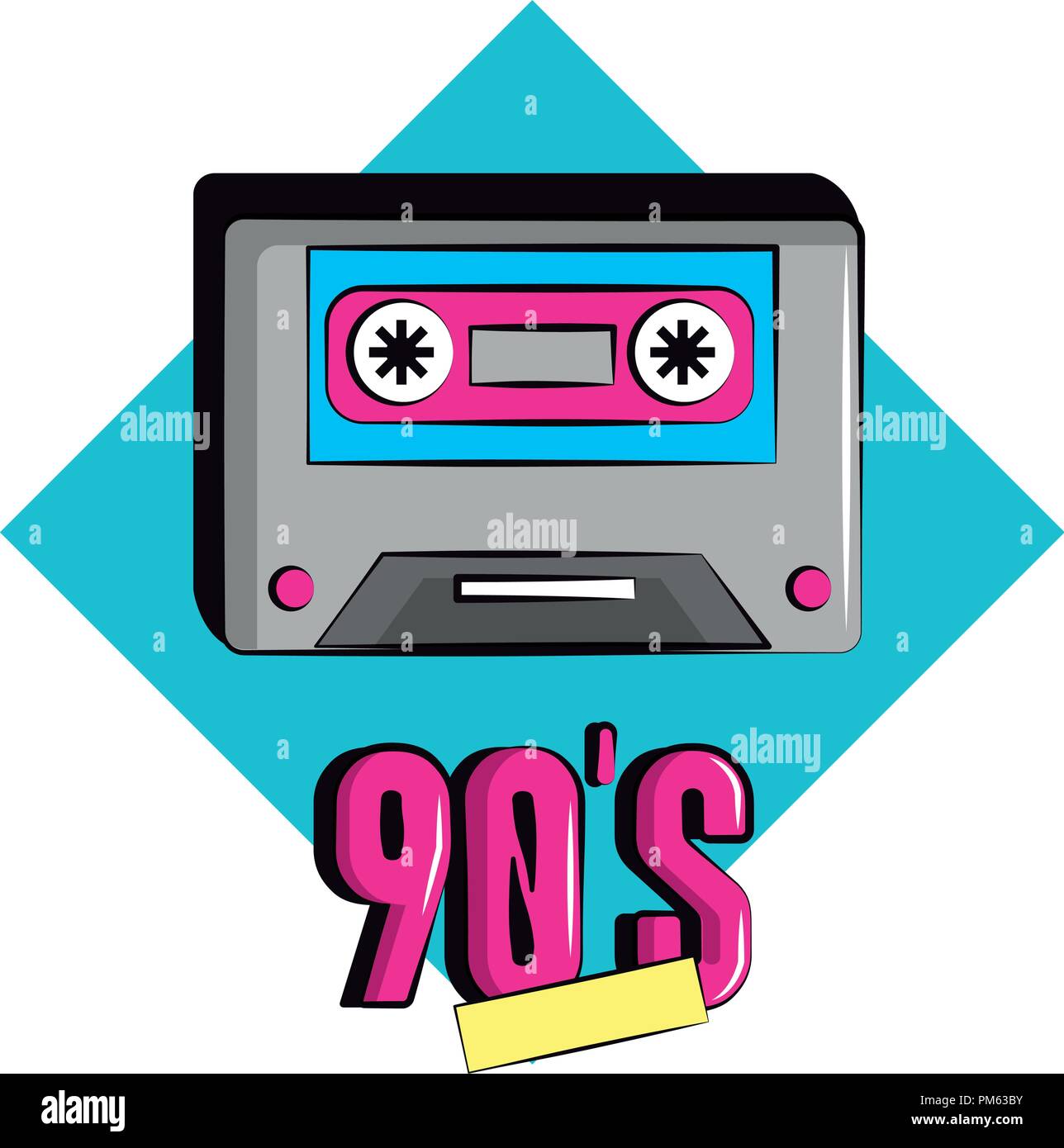 90s music cassette Stock Vector