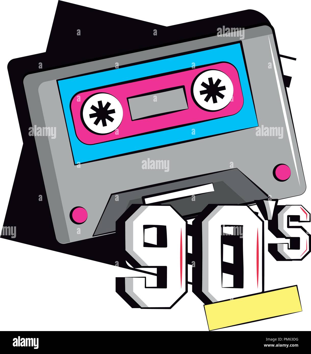 90s music cassette Stock Vector