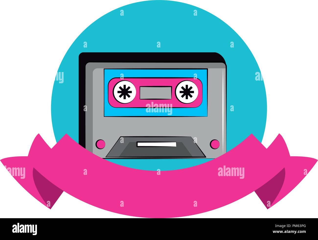 90s music cassette round icon Stock Vector Image & Art - Alamy