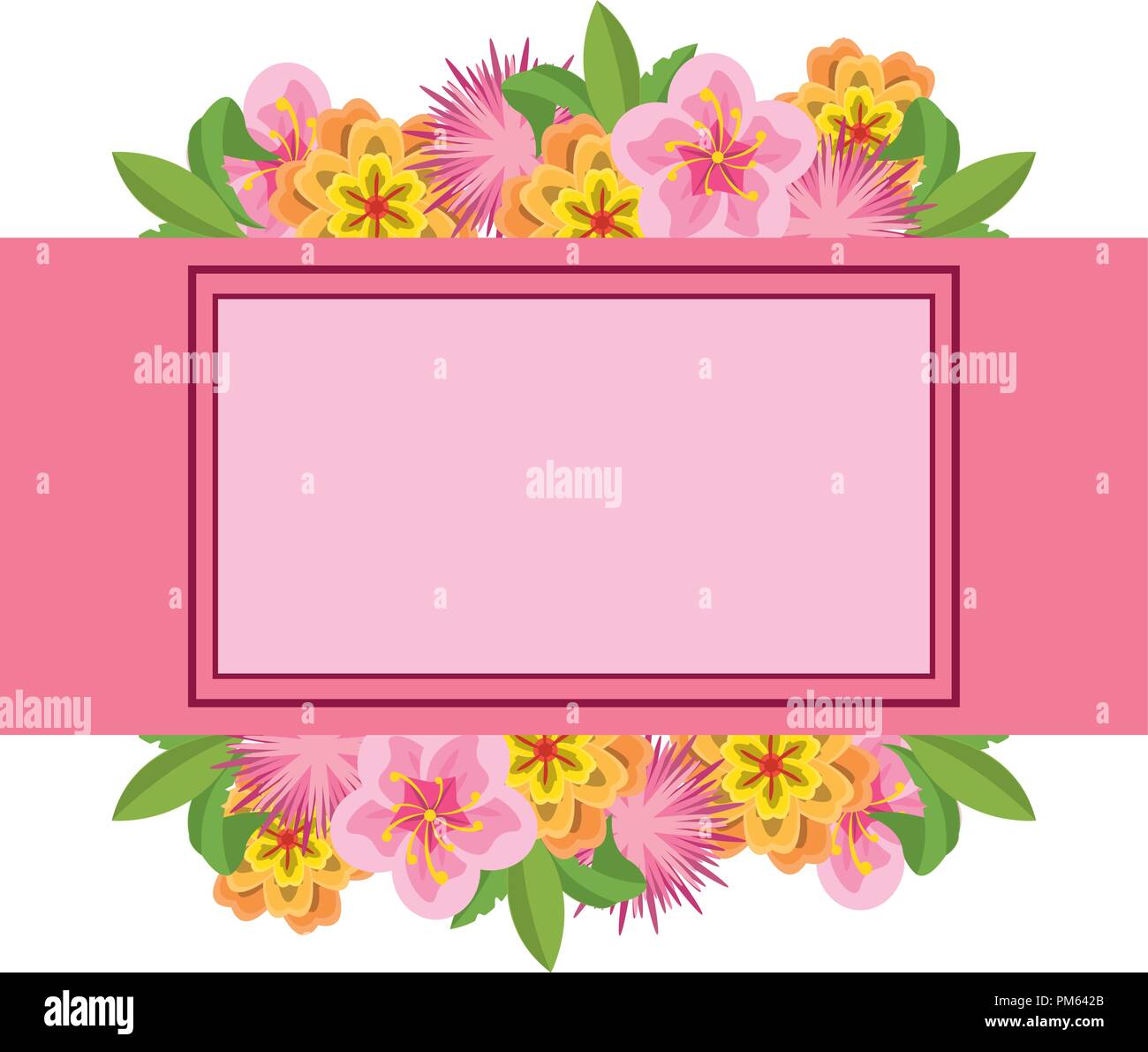 Frame with flowers Stock Vector Image & Art - Alamy