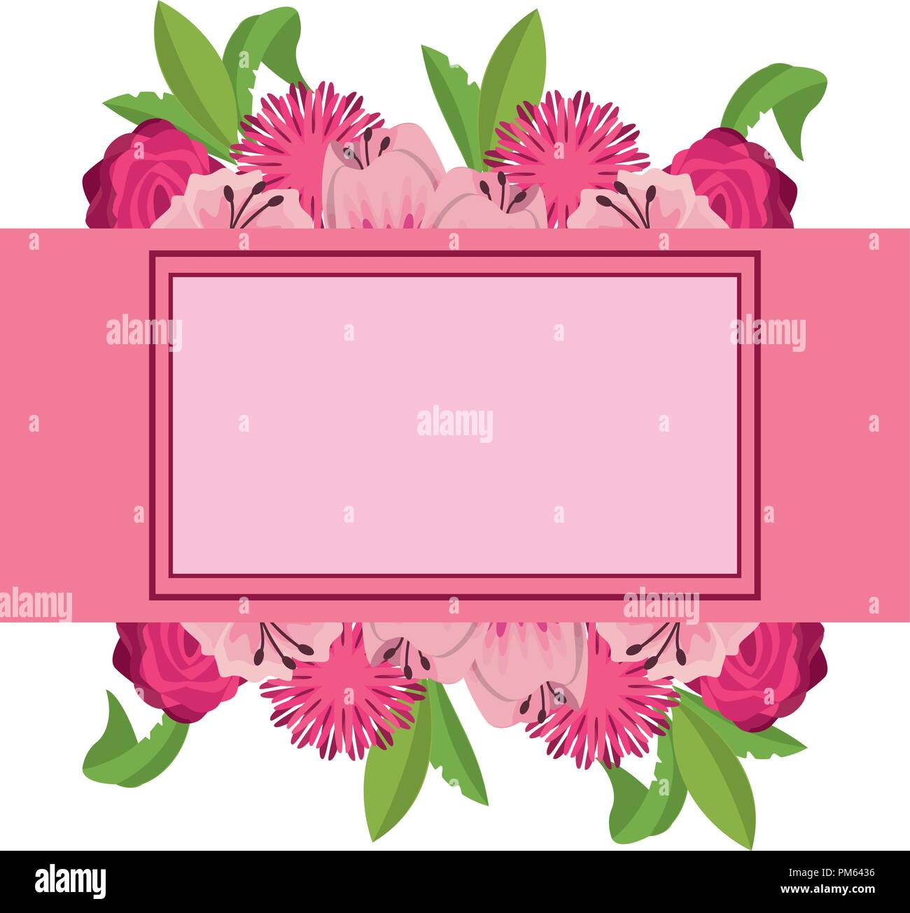 Frame with flowers Stock Vector Image & Art - Alamy