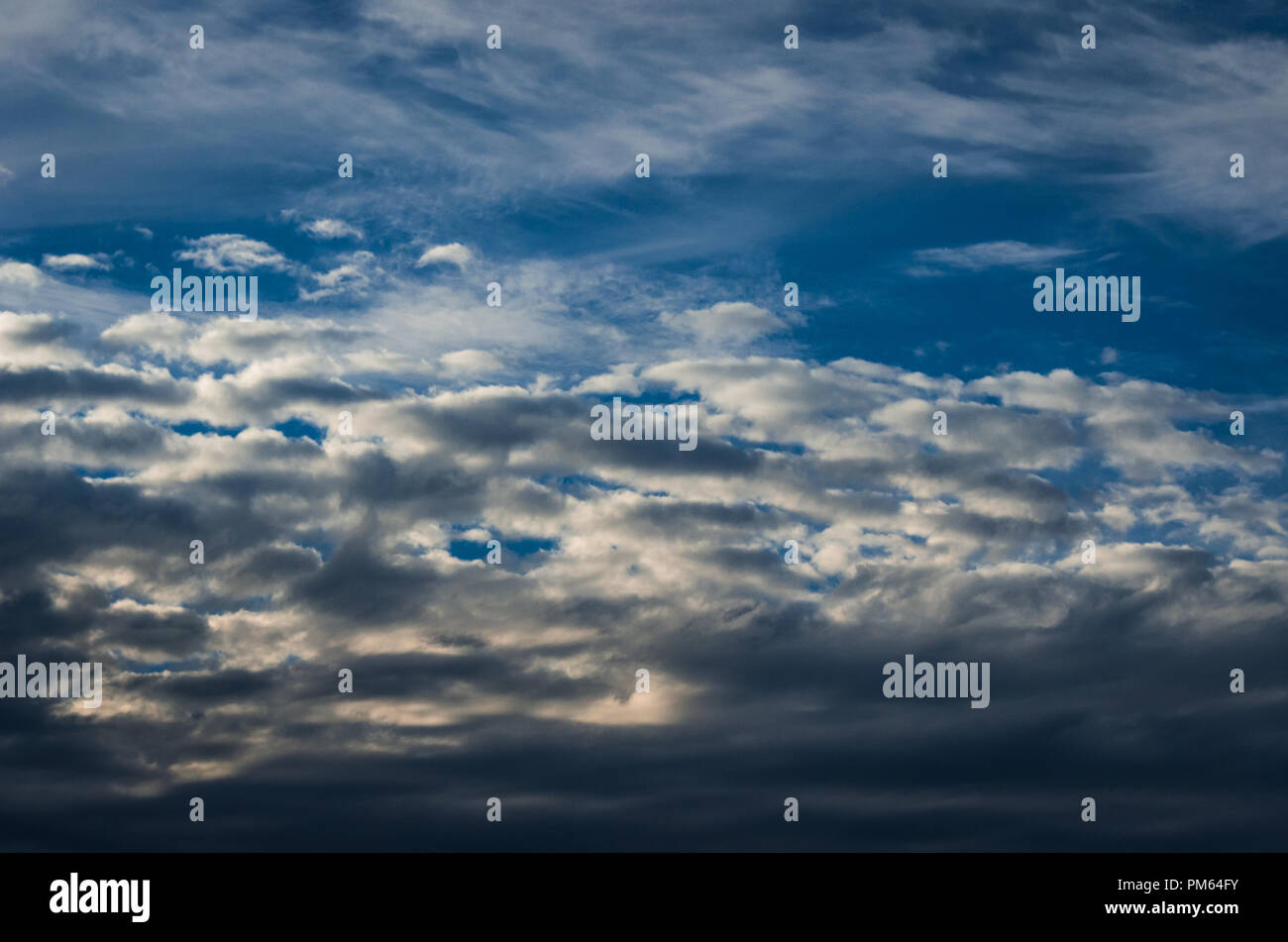 Dramatic sunset sky with colorful clouds after thunderstorm Stock Photo ...