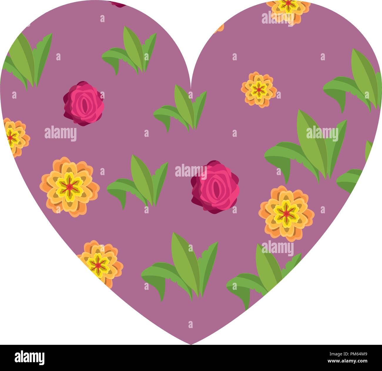 Floral heart shape Stock Vector Image & Art - Alamy
