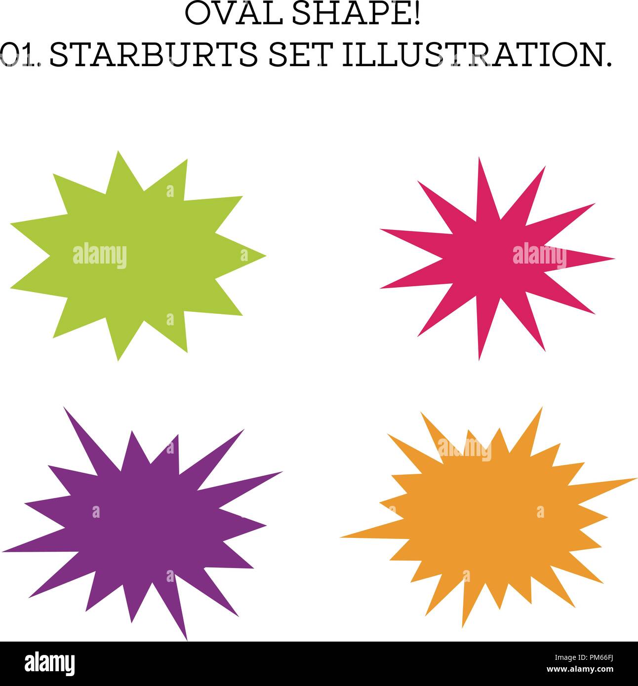 Starburst speech bubble set oval shape. Vector illustration Stock Vector