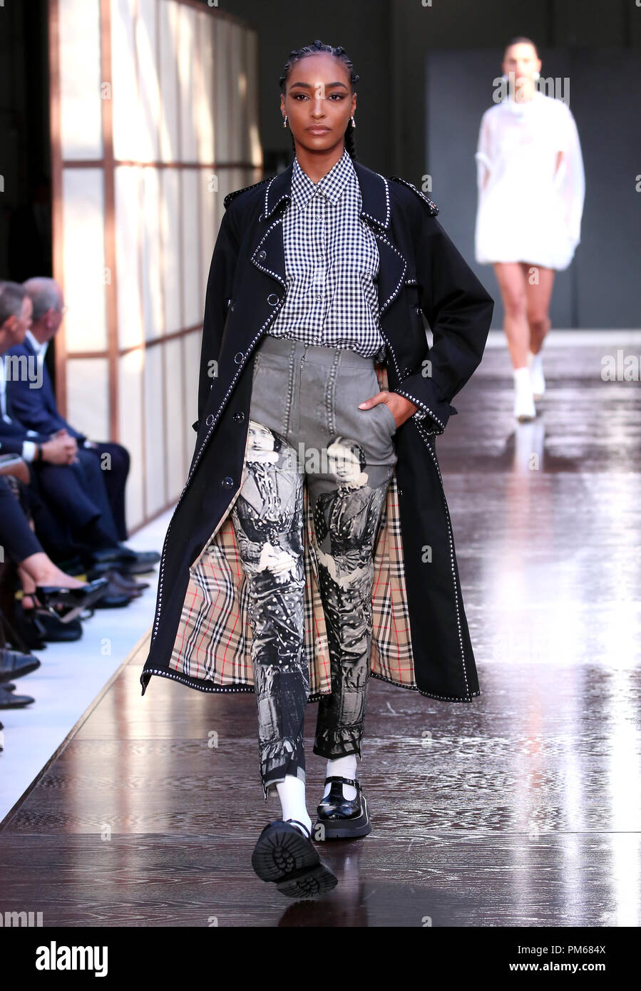 Model Jourdan Dunn on the catwalk during the Burberry London Fashion Week  SS19 show held at The South London Mail Centre Stock Photo - Alamy