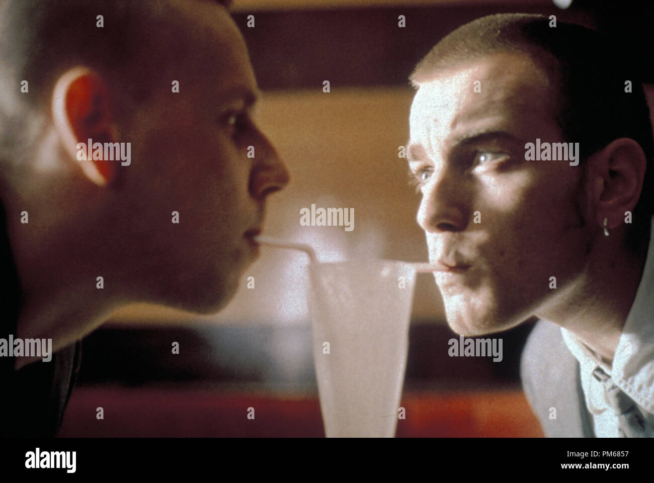 Film Still from 'Trainspotting' Ewen Bremner, Ewan McGregor 1996 © 1996 Miramax Photo Credit: Liam Longman  File Reference # 31042066THA  For Editorial Use Only - All Rights Reserved Stock Photo