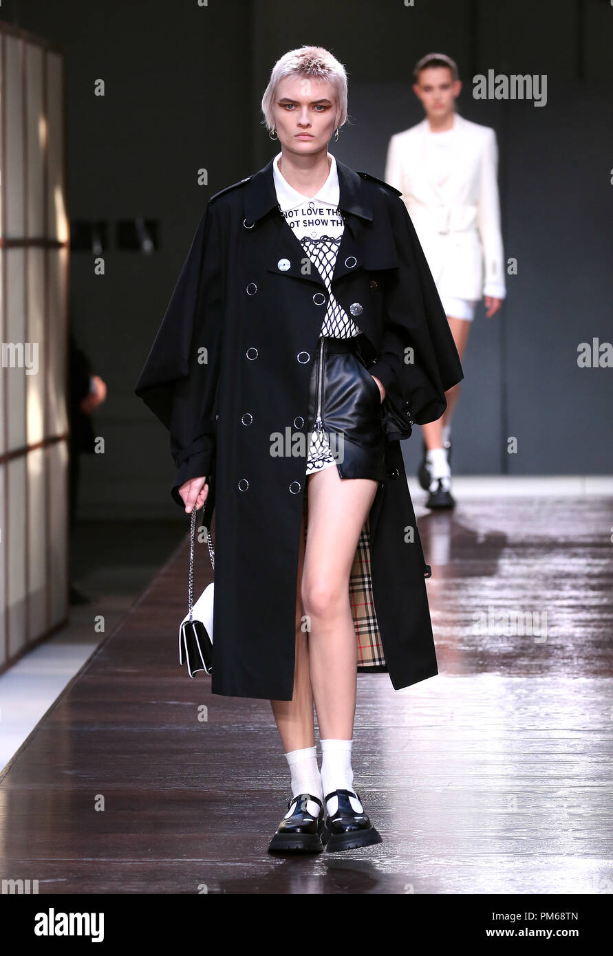 Models on the catwalk during the Burberry London Fashion Week SS19 show  held at The South London Mail Centre Stock Photo - Alamy