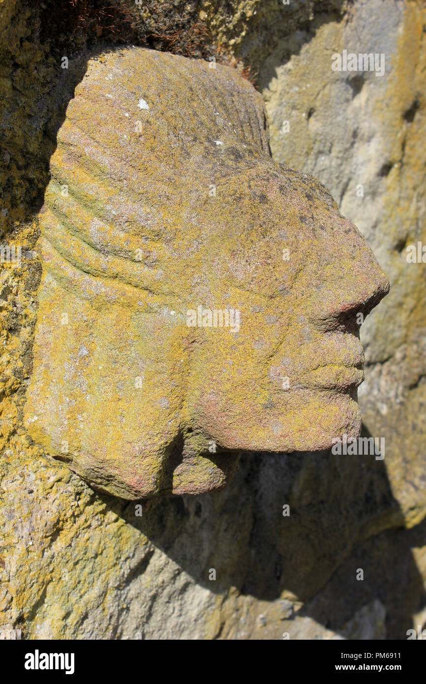 Native American Head Sculpture Stock Photo