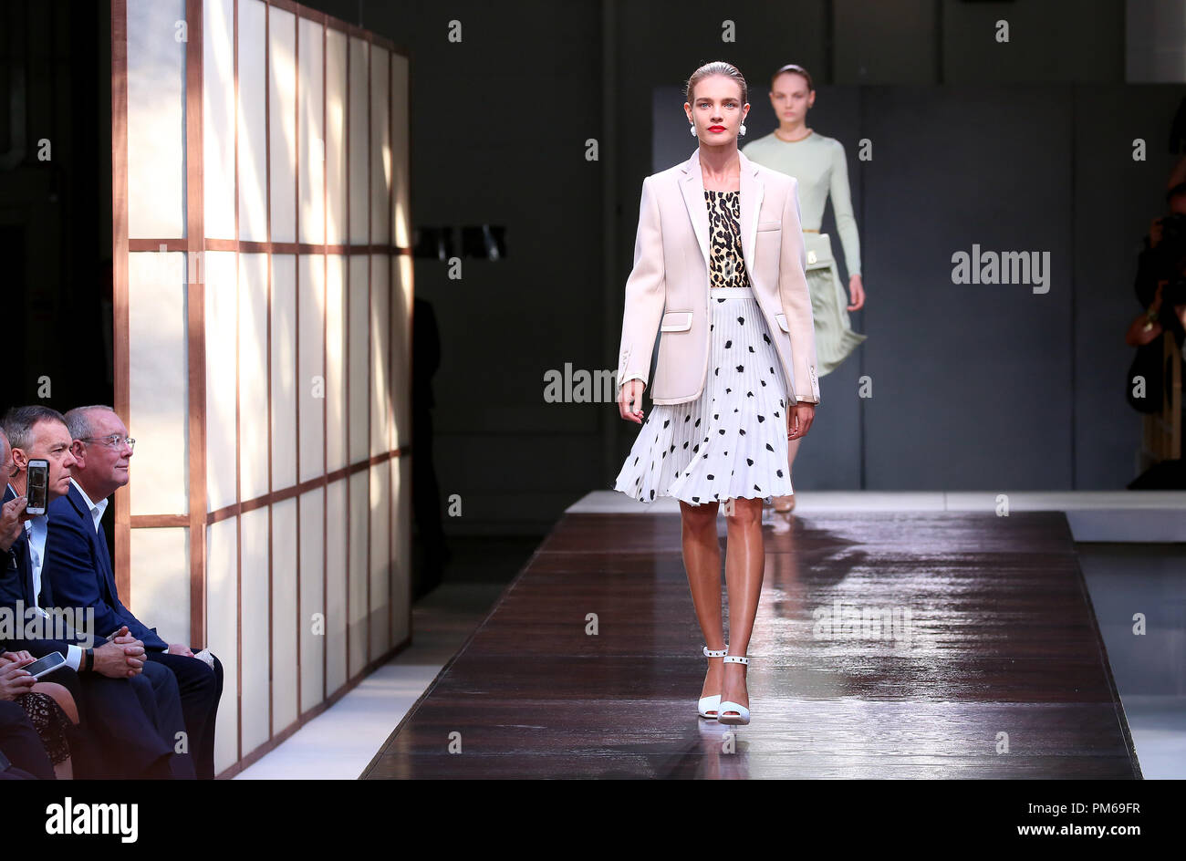 Model Natalia Vodianova on the catwalk during the Burberry London Fashion  Week SS19 show held at The South London Mail Centre Stock Photo - Alamy