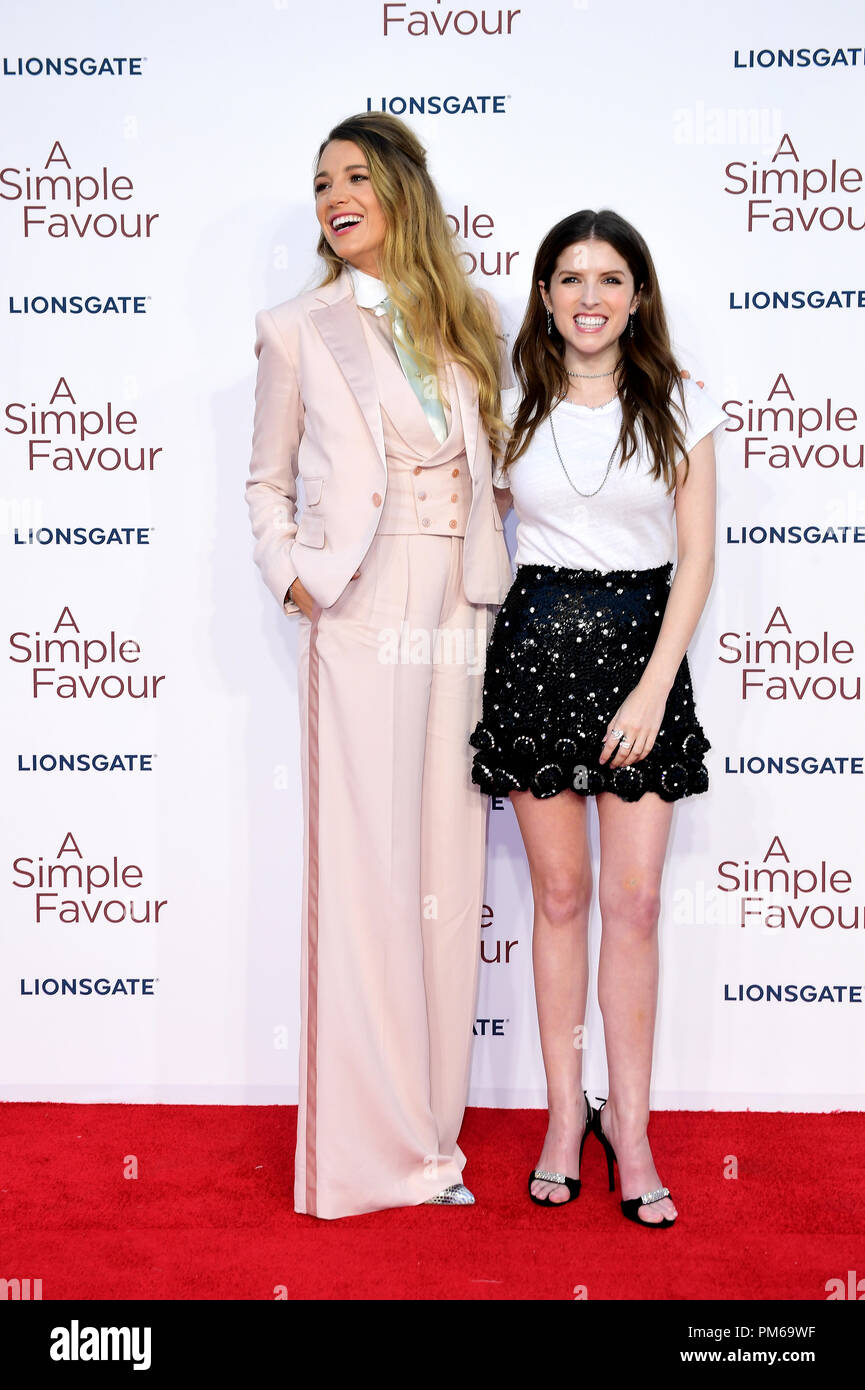 Blake Lively (left) and Anna Kendrick (right) attending the premiere of