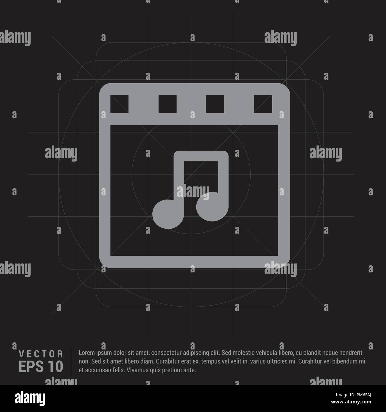 Music note icon - Black Creative Background - Free vector icon Stock Vector