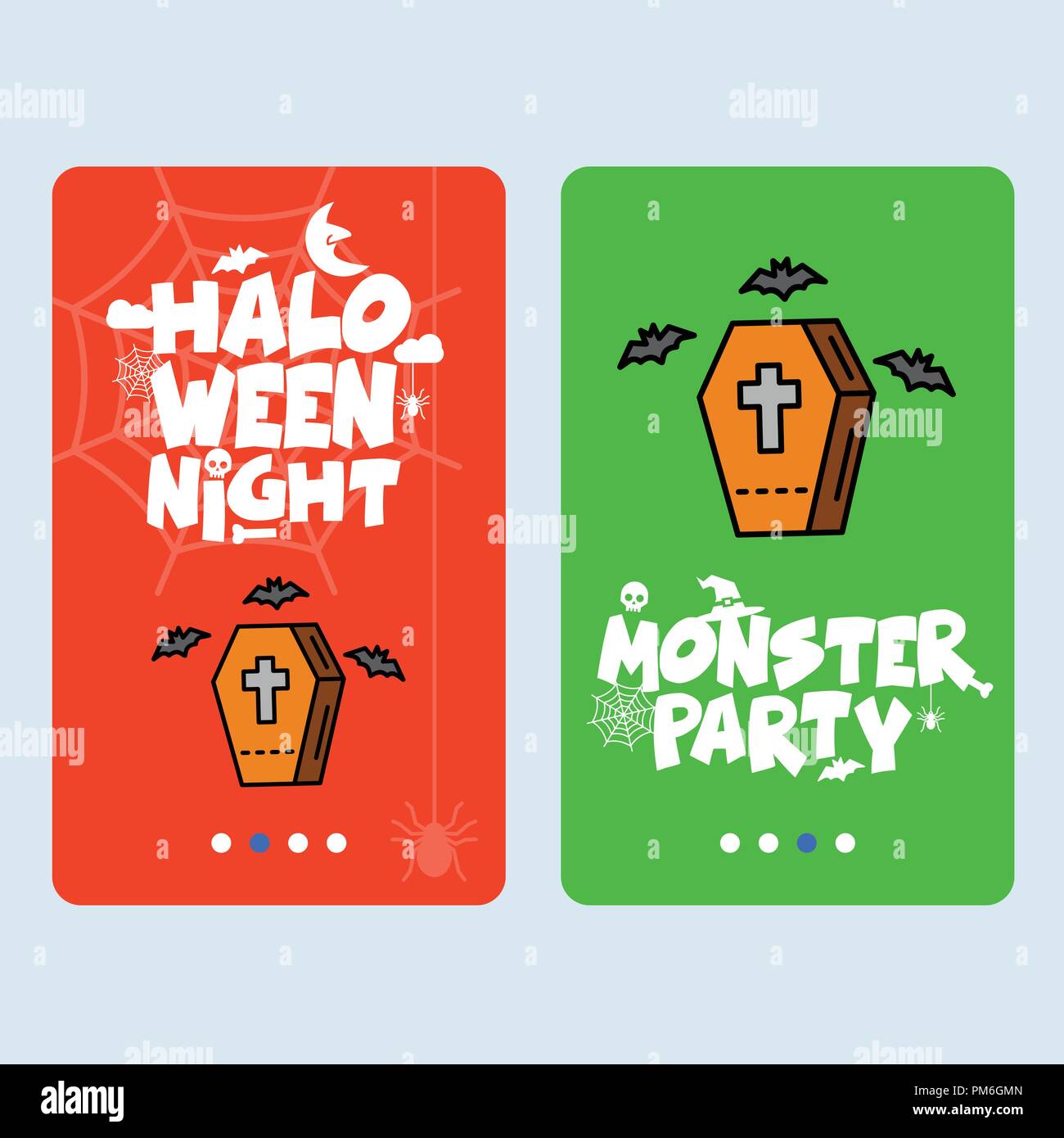 Happy Halloween invitation design with coffins vector Stock Vector ...