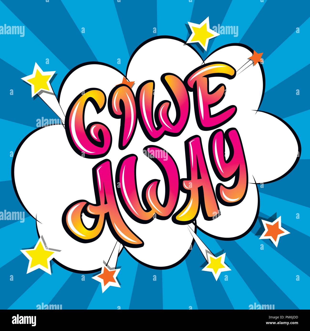 Giveaway banner, lettering, poster. Raffle, gift, lottery. Vector, pop ...