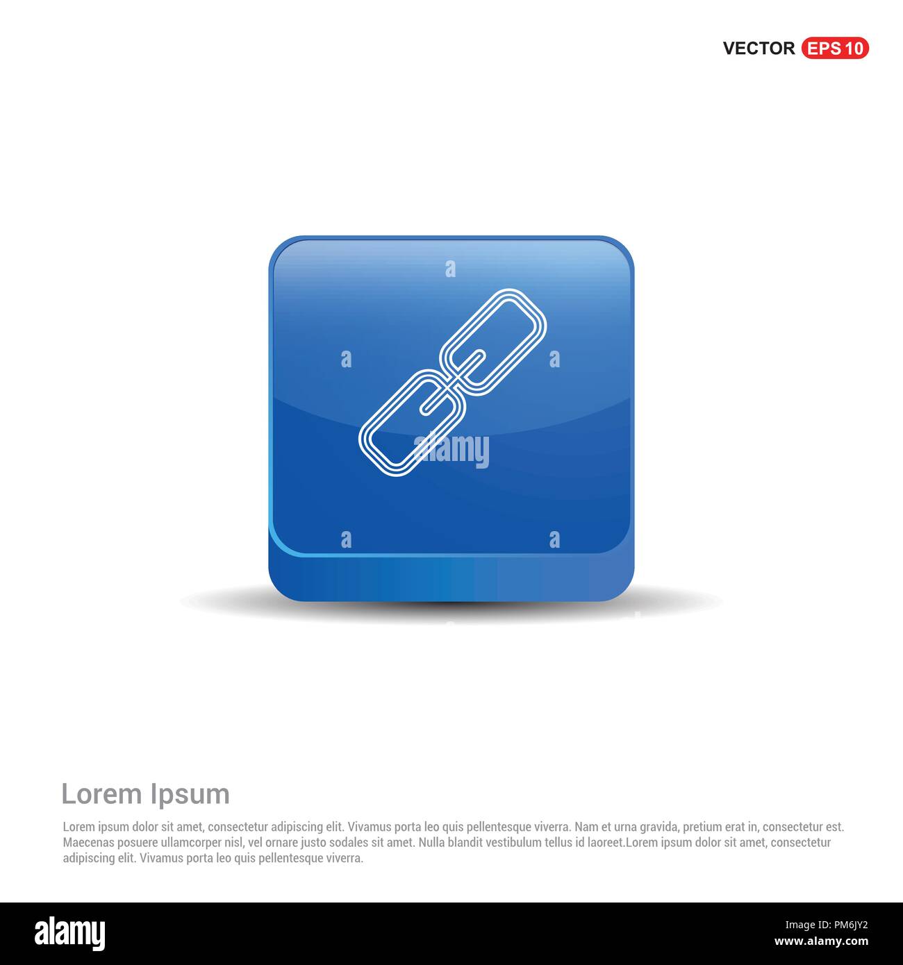 Chain link icon - 3d Blue Button Stock Vector Image & Art - Alamy