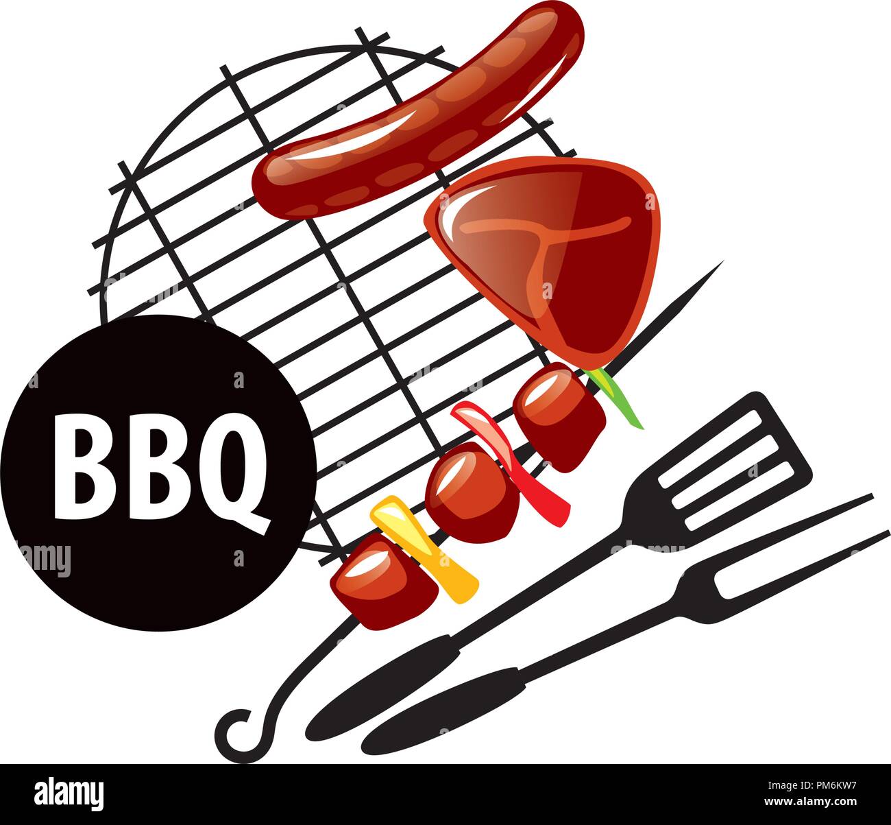 Barbecue party logo Stock Vector Image & Art - Alamy
