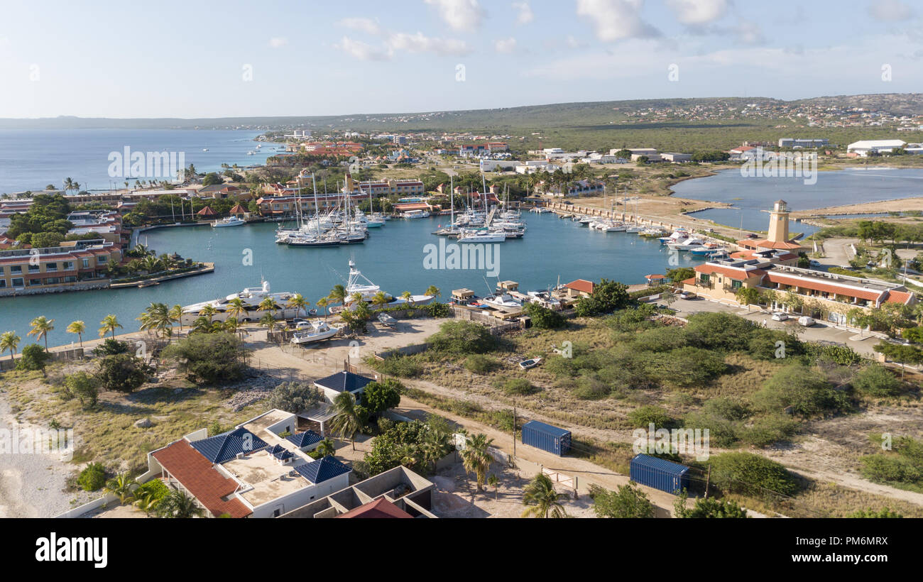 Caribbean Boat Yacht Harbor Bonaire Island Aerial Drone Top View Stock caribbean-boat-yacht-harbor-bonaire-island-aerial-drone-top-view-stock
