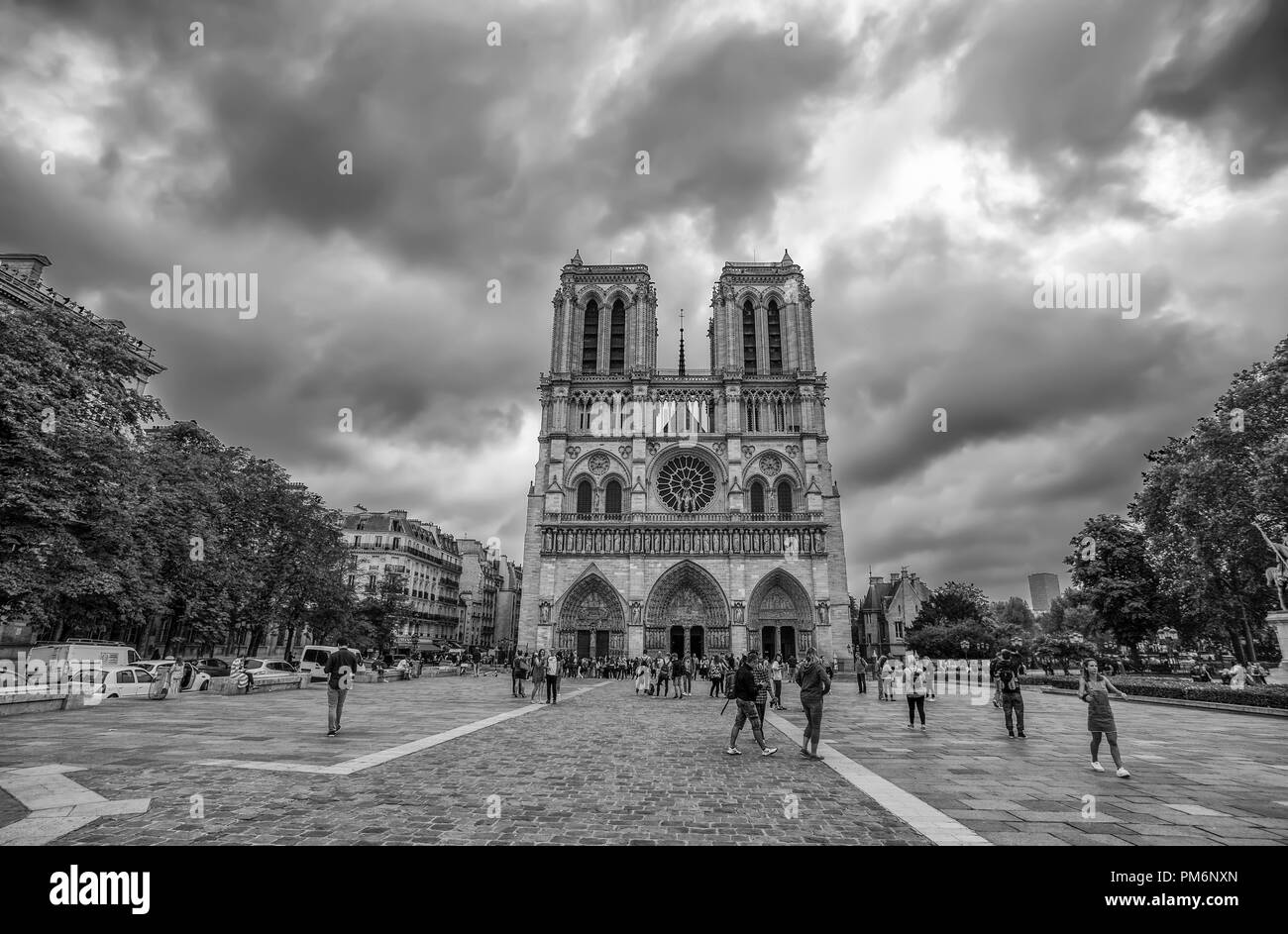 PARIS, FRANCE, SEPTEMBER 6, 2018 - Notre Dame de Paris Chatedral in Paris, France Stock Photo