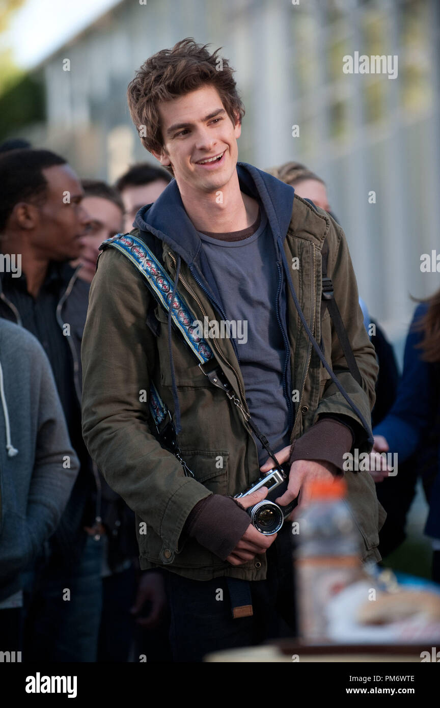 Andrew Garfield stars as Peter Parker/Spider-Man in Columbia Pictures' 'The Amazing Spider-Man' Stock Photo
