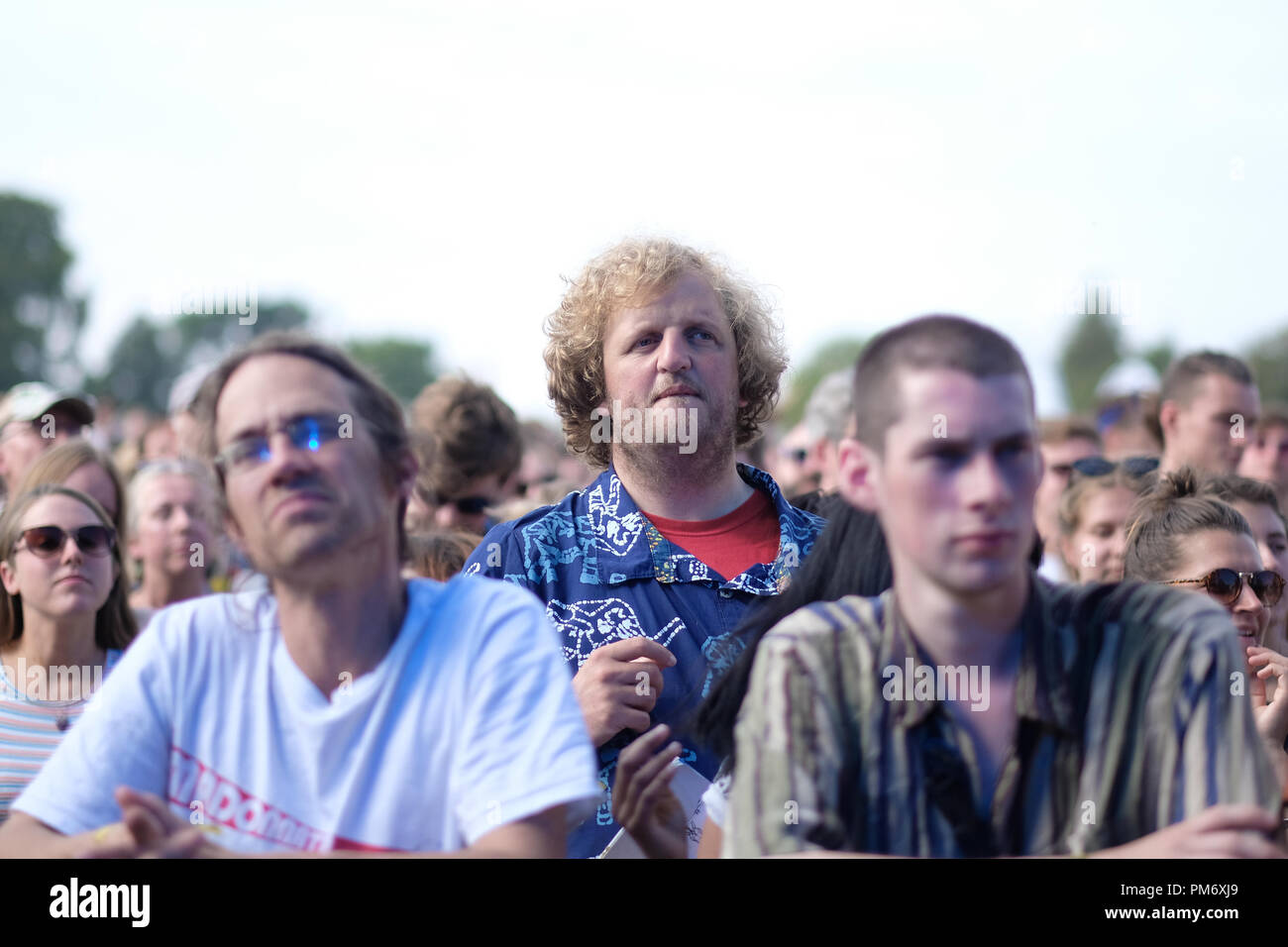 Big Jeff the ultimate gig goer waits for a band. Stock Photo