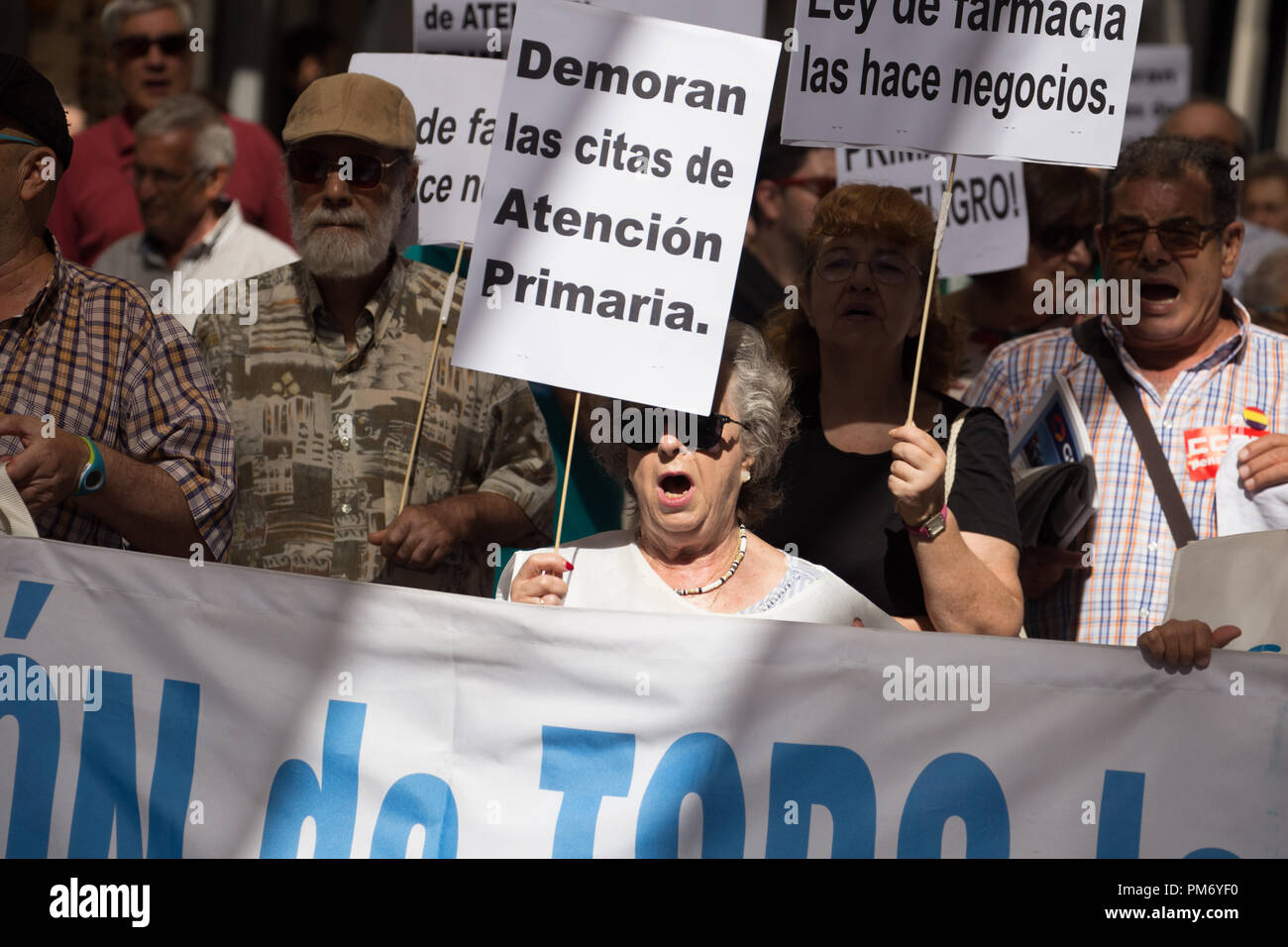 Protesters Seen Holding A Banner That Says No To Delays In Primary