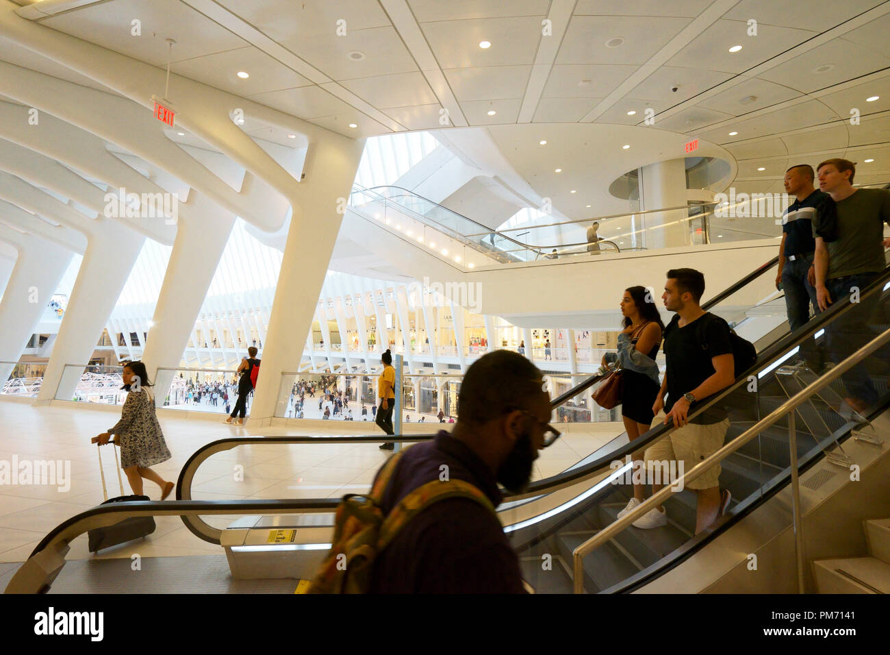 Interior view of the Oculus aka Westfield World Trade Center Mall.Manhattan.New York City.USA Stock Photo