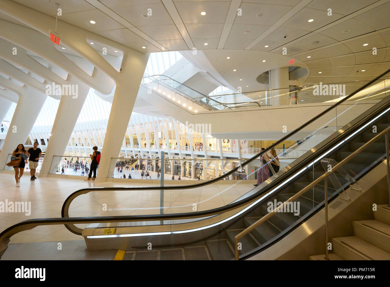 Interior view of the Oculus aka Westfield World Trade Center Mall.Manhattan.New York City.USA Stock Photo
