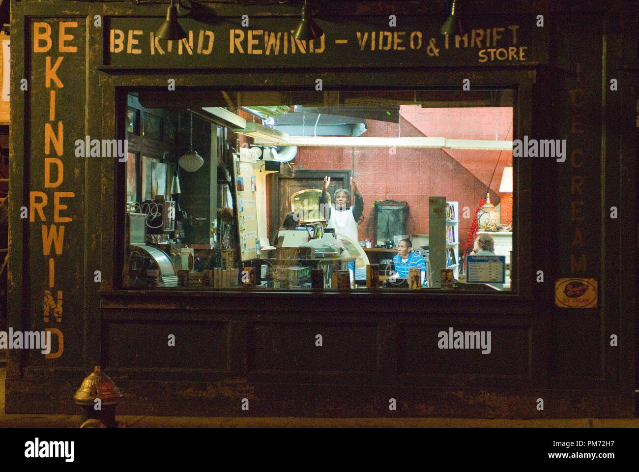Film Still from "Be Kind Rewind" Melonie Diaz, Danny Glover, Mos Def, Jack Black © 2008 New Line