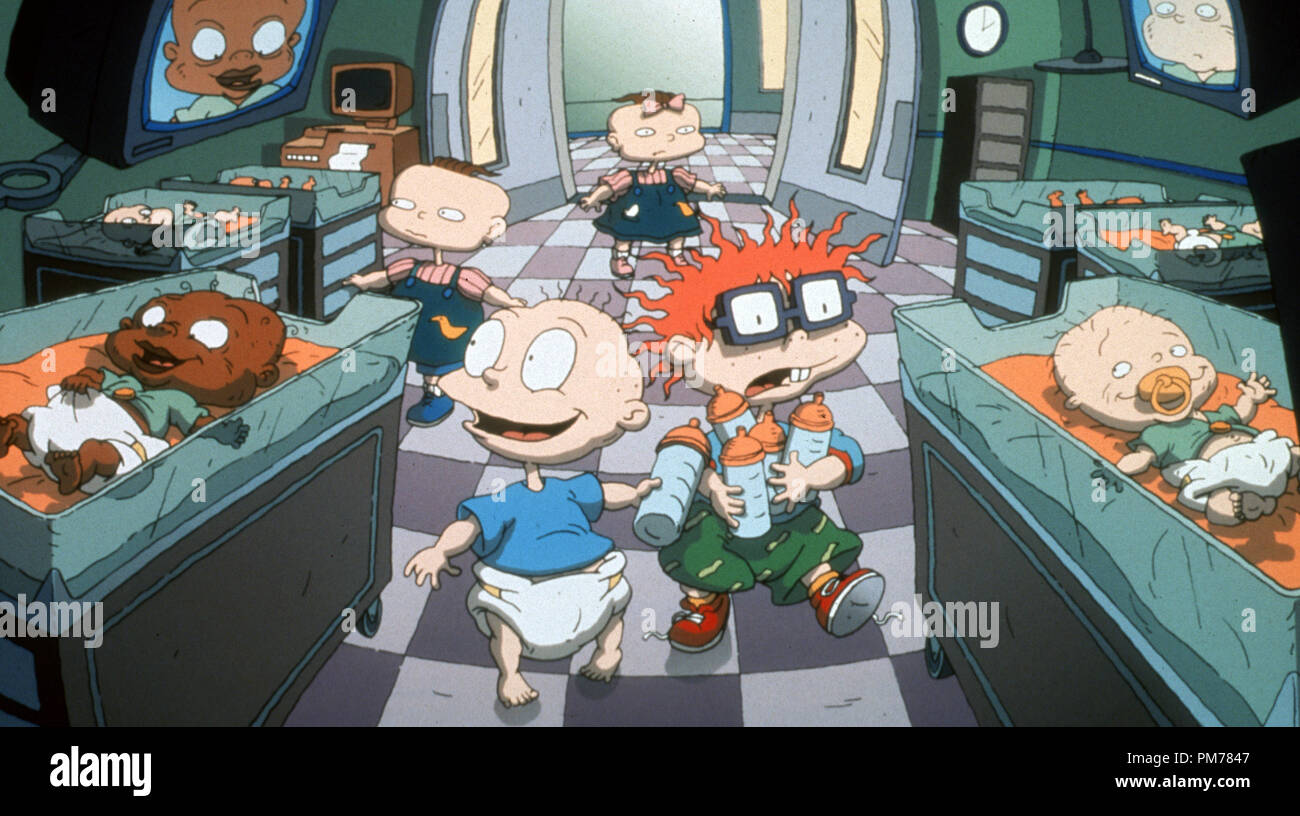 Film Still from 'The Rugrats Movie' Phil DeVille, Lil DeVille, Chuckie Finster, Tommy Pickles © 1998 Paramount  File Reference # 30996106THA  For Editorial Use Only -  All Rights Reserved Stock Photo