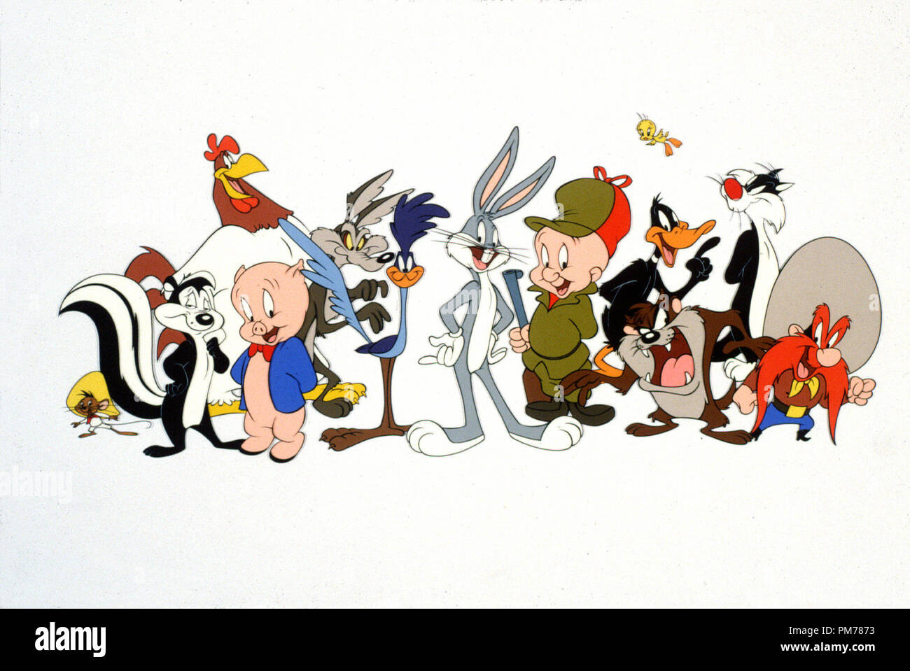 Warner Brothers animated characters / (back, l to r): Tweety, Sylvester,  Bugs Bunny, Daffy Duck, Freakazoid, (front): Pinky Stock Photo - Alamy