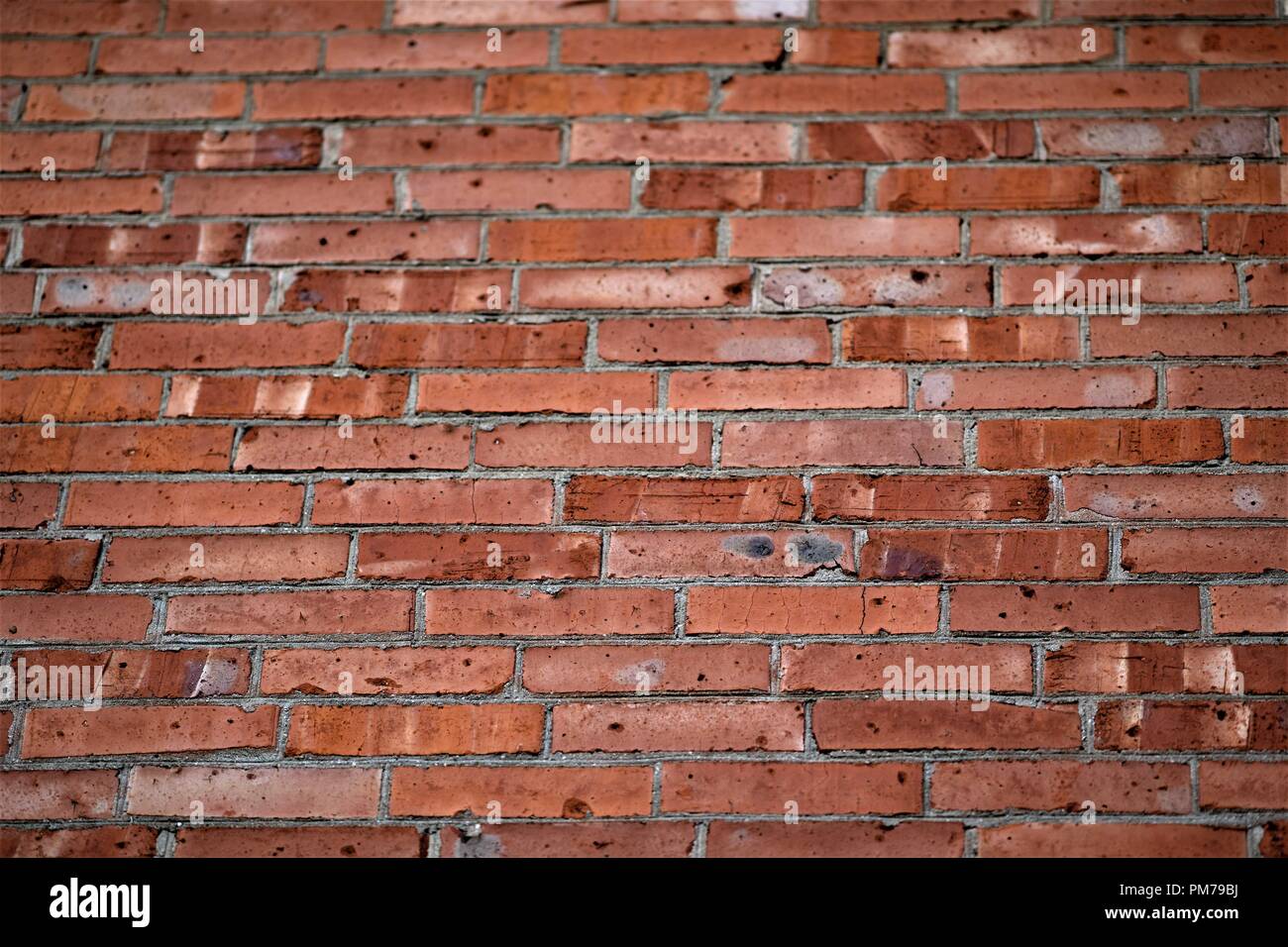 background of an old pink and orange brick wall Stock Photo