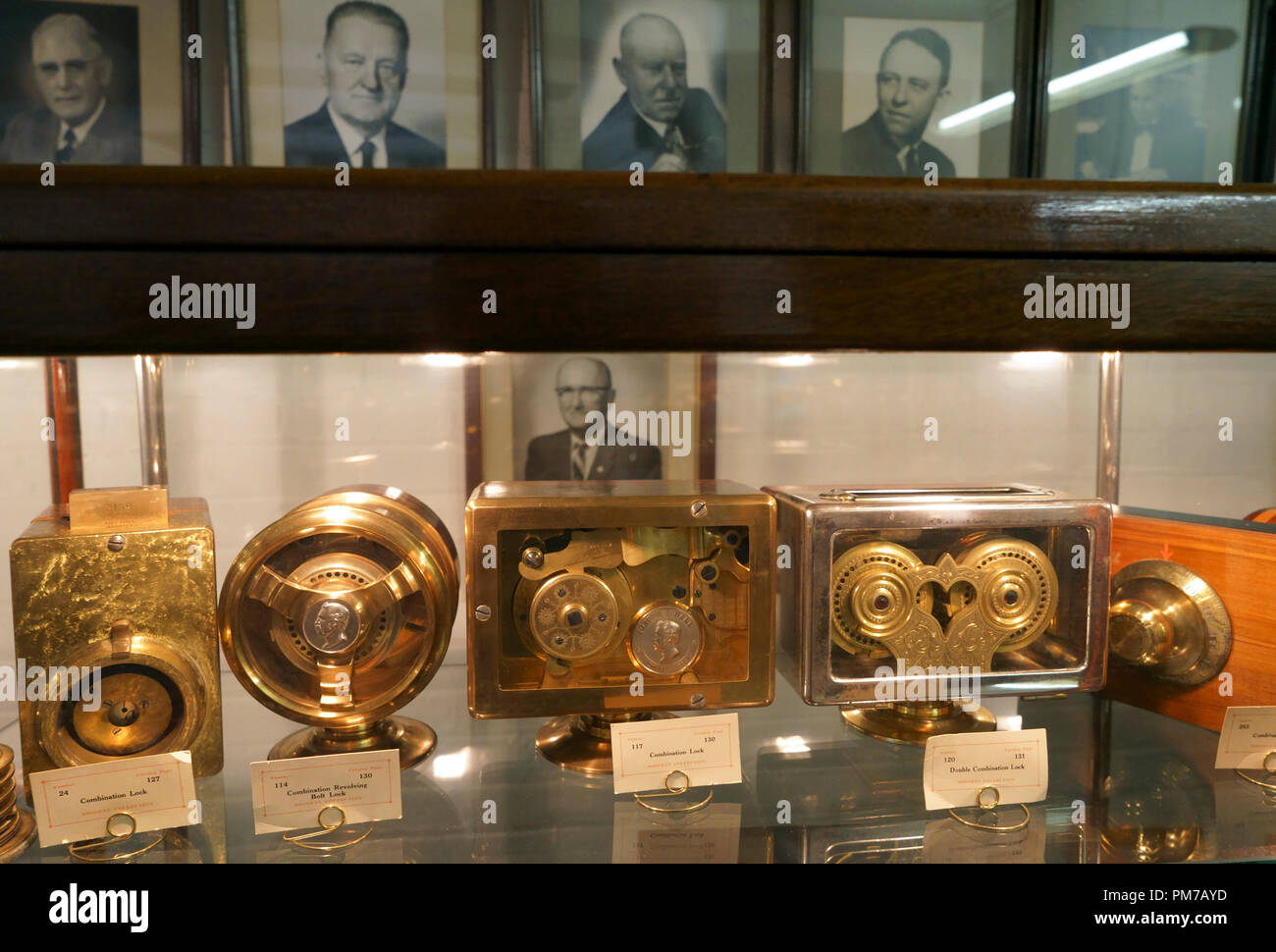 Vintage combination revolving bolt lock. John M.Mossman Lock Collection