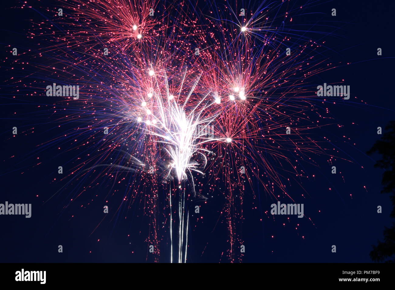 Feuerwerk auf der Steglitzer Festwoche - Berlin Stock Photo