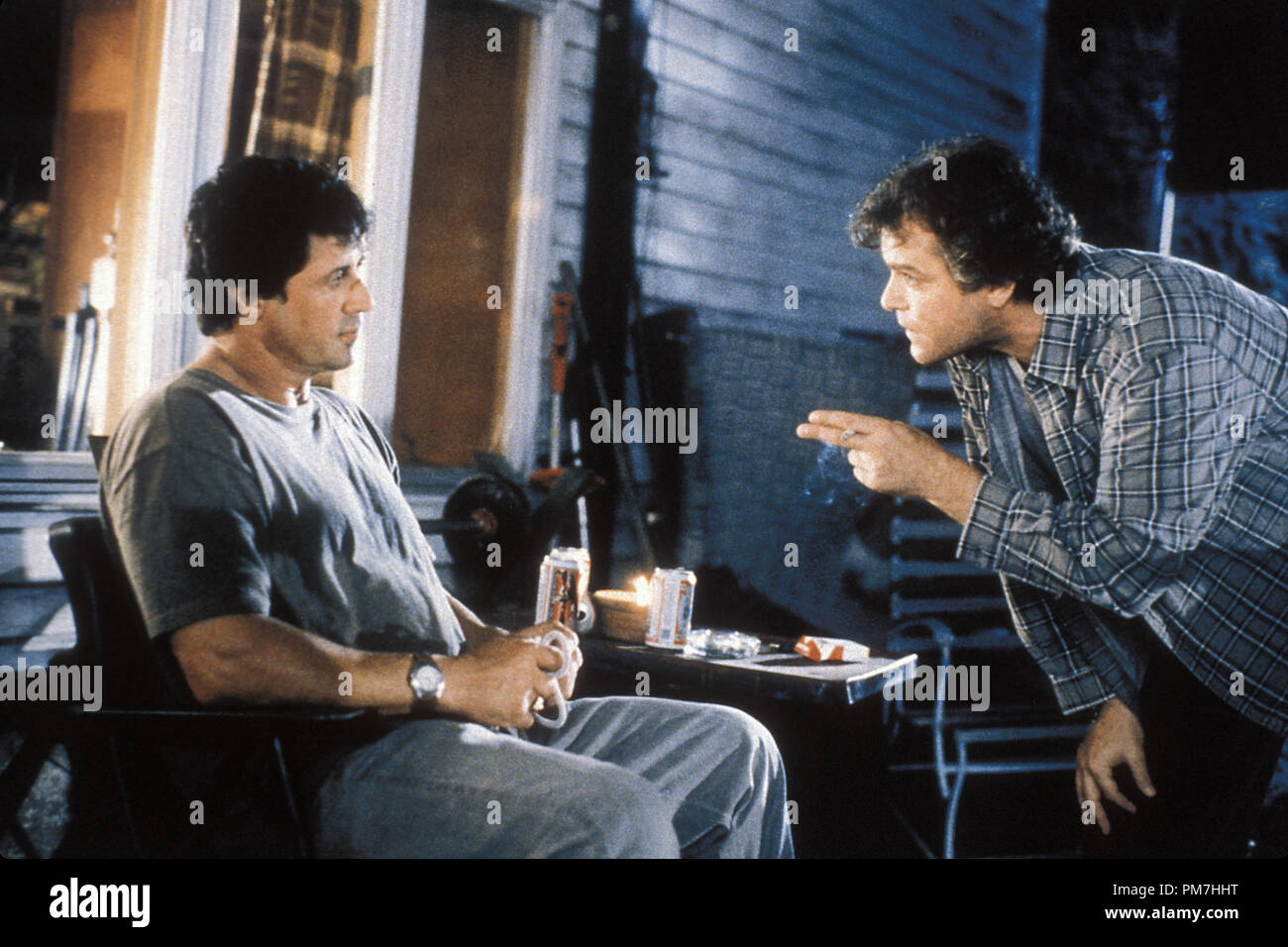 Film Still from 'Cop Land' Sylvester Stallone, Ray Liotta © 1997 Miramax Films Photo Credit: Sam Emerson   File Reference # 31013374THA  For Editorial Use Only - All Rights Reserved Stock Photo