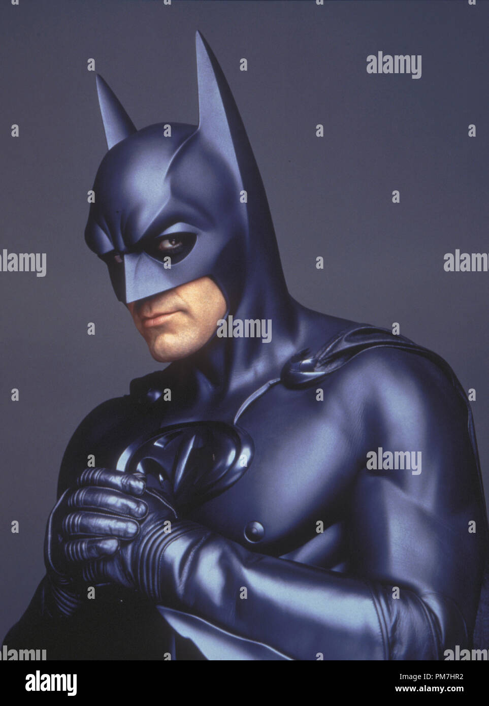 Film Still from 'Batman and Robin' George Clooney © 1997 Warner Brothers / DC Comics  File Reference # 31013437THA  For Editorial Use Only - All Rights Reserved Stock Photo