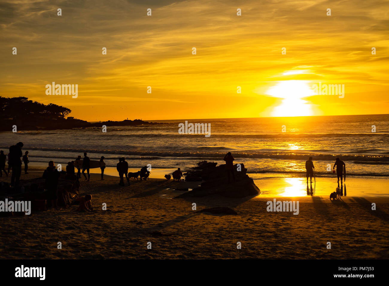 Sunset CarmelbytheSea Stock Photo Alamy