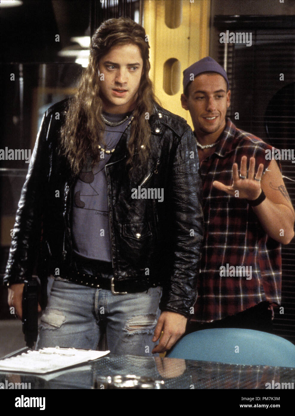 Film Still from "Airheads" Brendan Fraser, Adam Sandler © 1994 20th Century Fox Photo Credit: Merie W. Wallace    File Reference # 31129456THA  For Editorial Use Only - All Rights Reserved Stock Photo