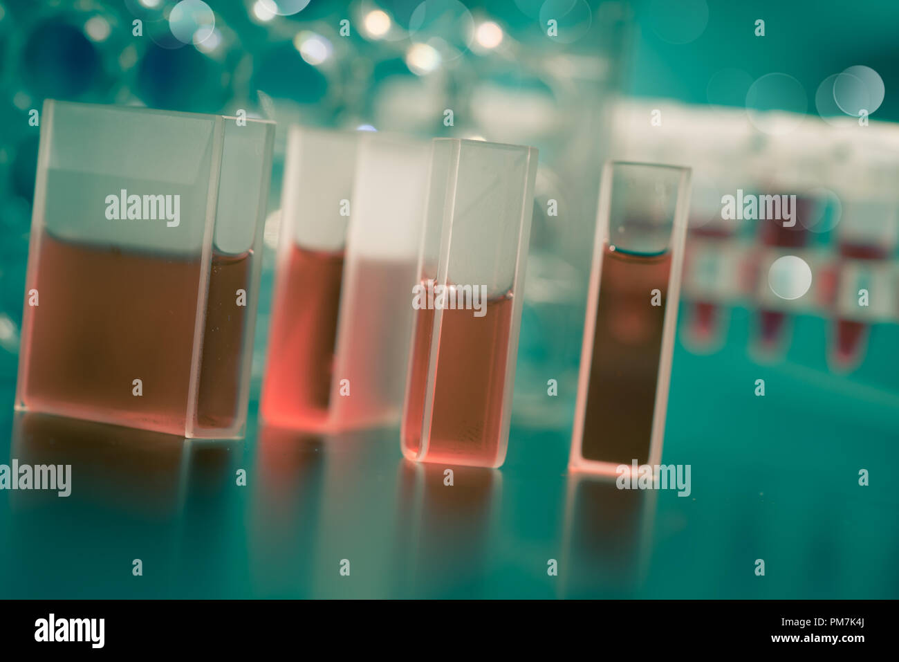 Quartz cuvette with the sample liquid for measurement Stock Photo Alamy