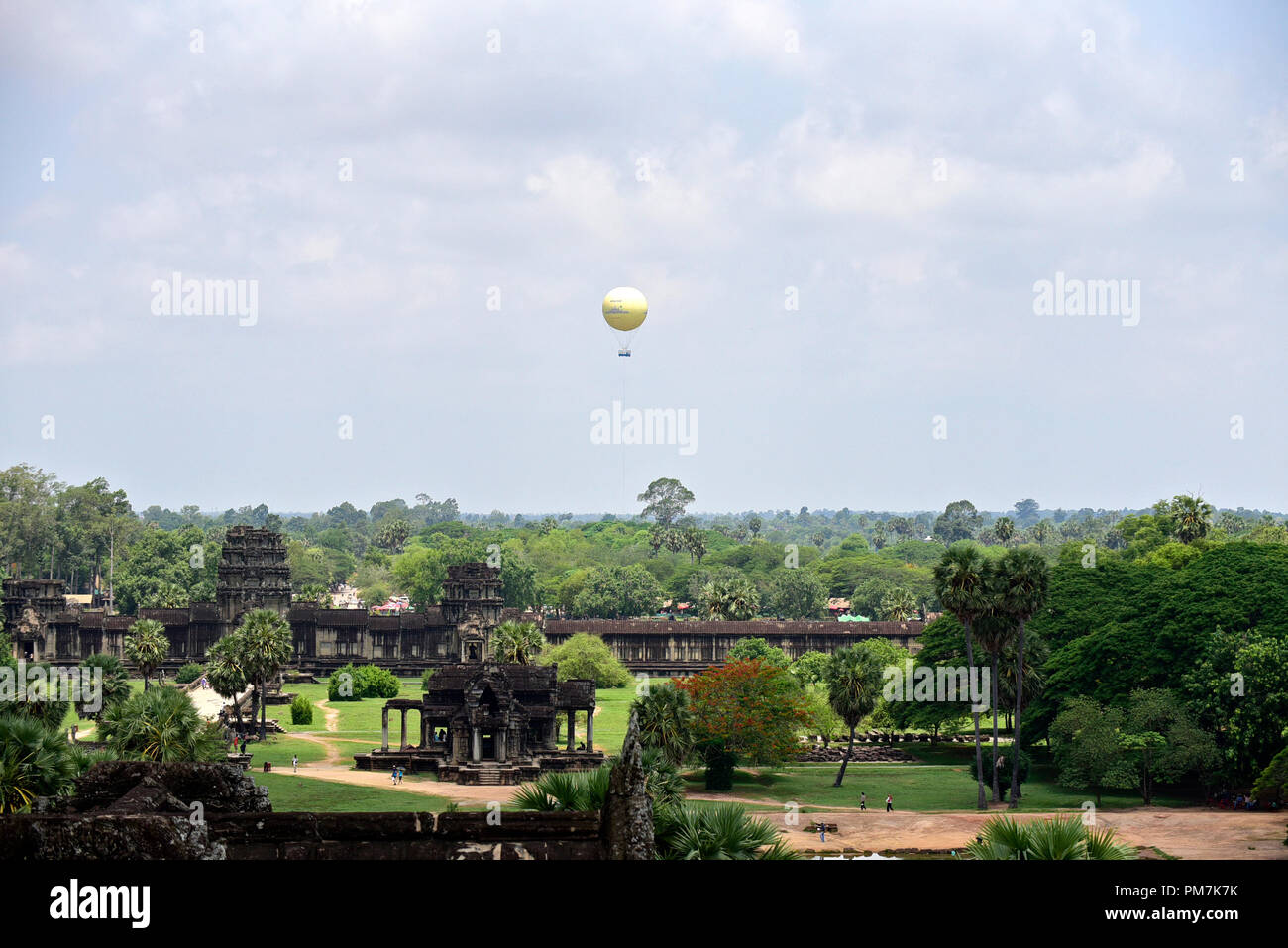 Cambodia, Siem Raep; Angkor Vat, Captive balloon Stock Photo
