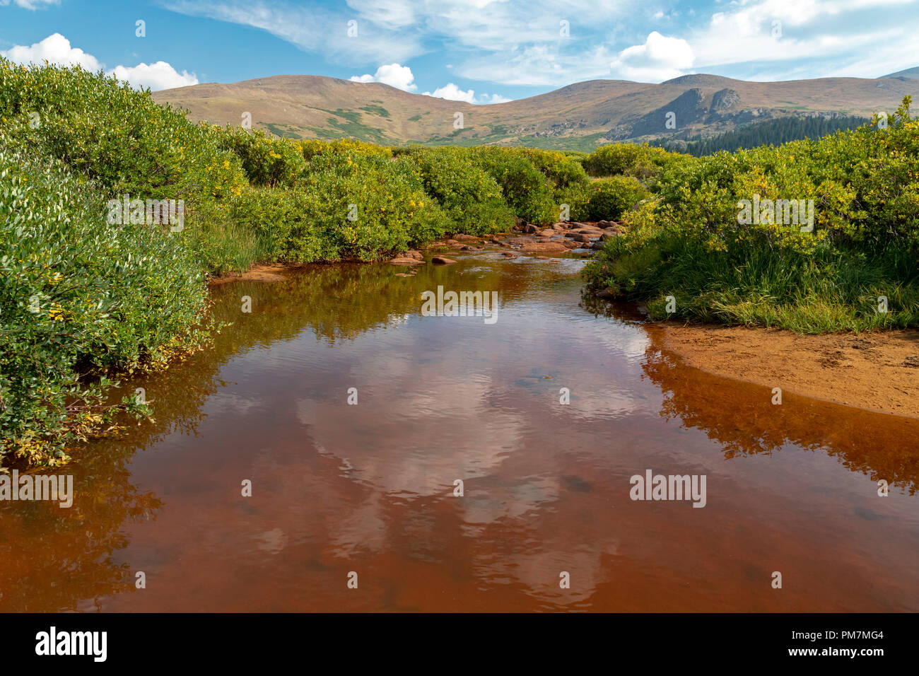 Georgetown, Colorado - A stream in the Rocky Mountains at Guanella Pass, below 14,060-foot Mt. Bierstadt in the Mt. Evans Wilderness Area. Stock Photo