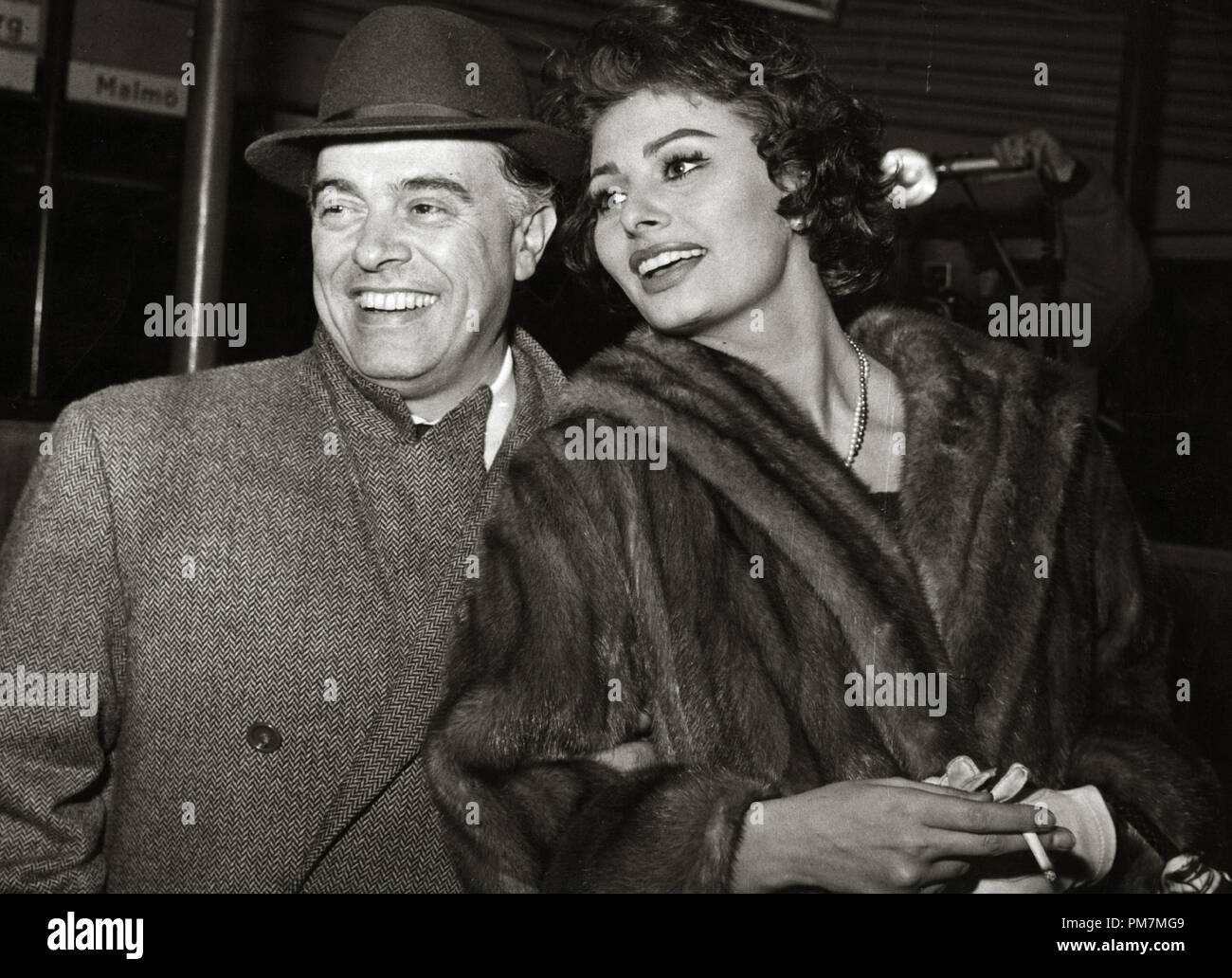 Carlo Ponti and wife Sophia Loren, circa 1966. File Reference # 31202 314THA Stock Photo