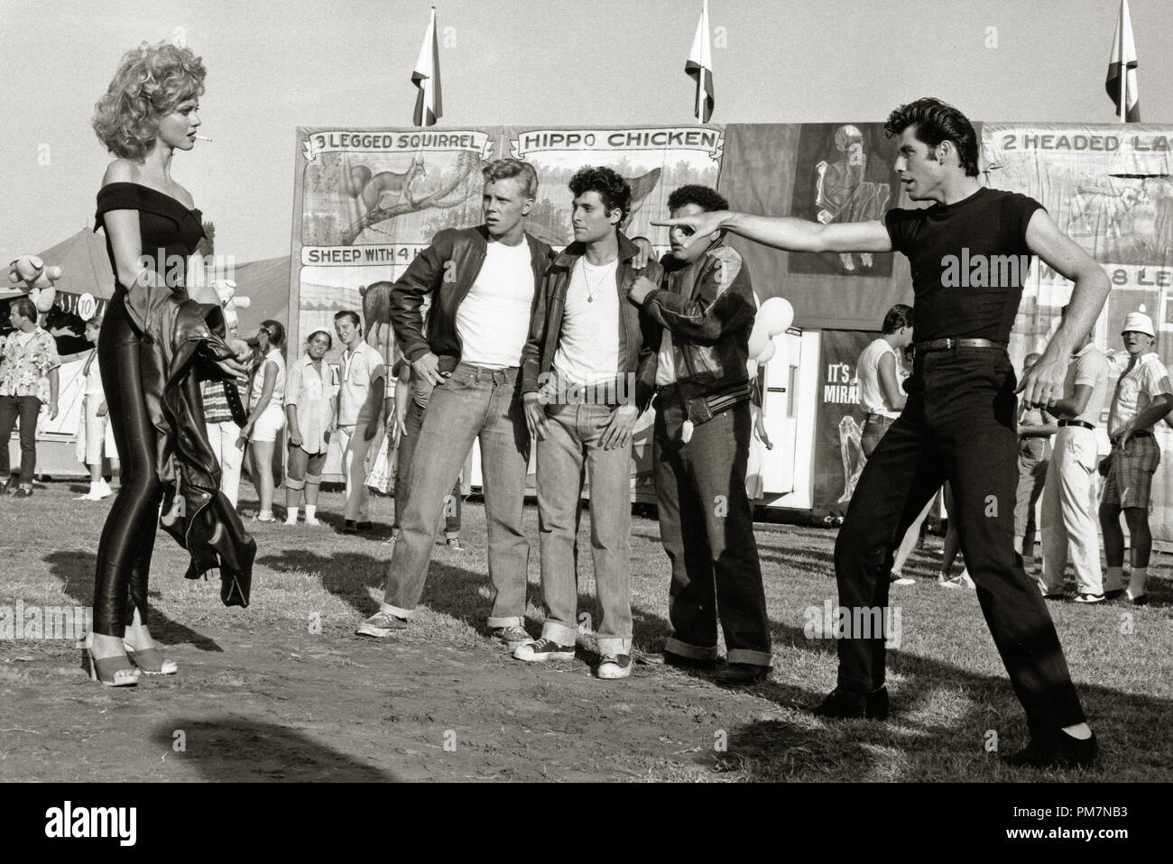 GREASE 1978 film musical with John Travolta right Stock Photo - Alamy