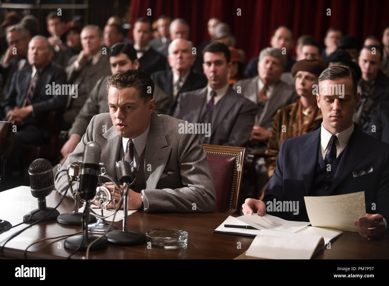 L-r) LEONARDO DiCAPRIO as J. Edgar Hoover and ARMIE HAMMER as Clyde Tolson  in Warner Bros. Pictures' drama “J. EDGAR,” a Warner Bros. Pictures release  Stock Photo - Alamy