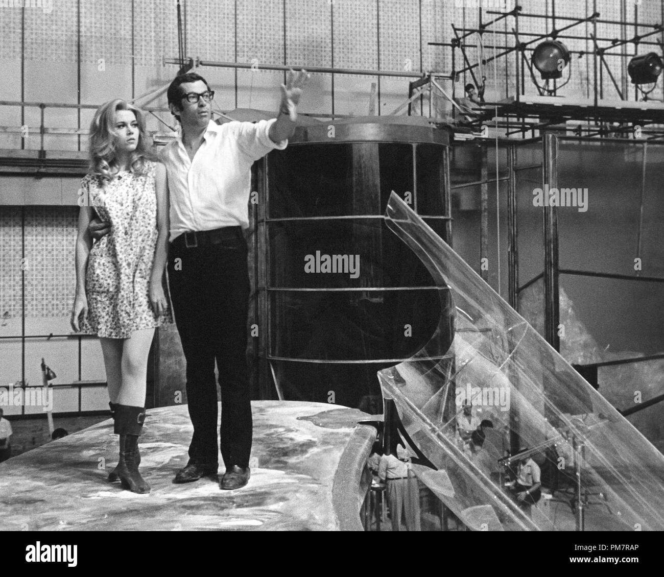 Studio Publicity Still: 'Barbarella'   Jane Fonda and director Roger Vadim   1968 Paramount    File Reference # 31386 1215THA Stock Photo